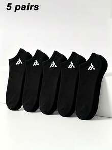 1/5/10/15 Pairs Unisex Minimalist Triangle Logo Solid Color Short Socks, Breathable Sweat-Absorbing Casual Socks, Couple Socks, Suitable For Daily Wear, Sports, Back To School - Multicolor - View 17