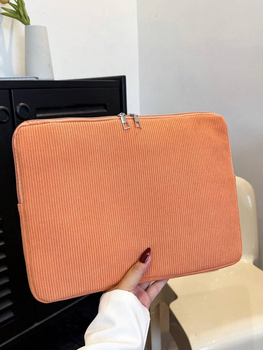 1件學生筆電包 11"/13"/15" 筆電內層袋 橘色純色休閒中性平板保護套 小包 文件袋 筆電內層袋 電腦攜帶包 11" 13" 15" 便攜式桌面保護包 適用於 MacBook HP 女孩與青少年女孩 & 男孩 & 青少年男孩 保護套 防震包 - 橘色 - 查看 1