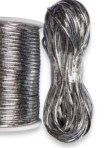 Metallic Cord Wire 0.5mm 1mm 1.5mm 3mm - Silver Gold - Silver 3mm - View 4