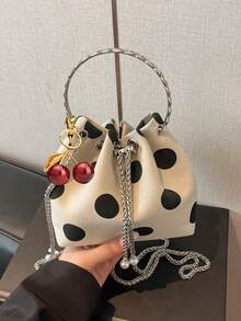 Korean Version Of The Popular Rhombus Raw Edge Shoulder Bag, Versatile Drawstring Bucket Bag For Daily Wear, Suitable For Daily Wear, Dates - Multicolor - View 8