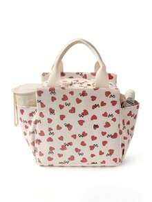 Ripple 保溫便當袋 大容量拉鍊托特包 多功能耐用便當盒收納袋 中性花卉圖案款 適合野餐、旅行、上班等返校必備 非食品接觸 - 查看 10