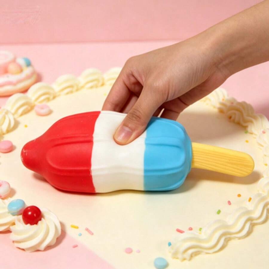 1 pieza Juguete de apretar de helado grande, juguete popular nuevo para aliviar el estrés, juguete de apretar súper grande y divertido (Hecho a mano, puede tener ligeras imperfecciones)