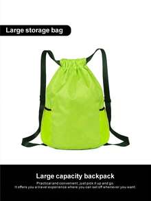 ALPHARD BEAR 1pc Large Capacity Drawstring Backpack Gym Bag, Lightweight Sports Drawstring Bag With Side Pockets And Inner Zipper, Unisex Portable Fitness Backpack, Training Shoulder Bag Storage, Suitable For Gym, Swimming, Beach, Basketball, Outdoor Travel, School Sports Accessories - Multicolor - View 15