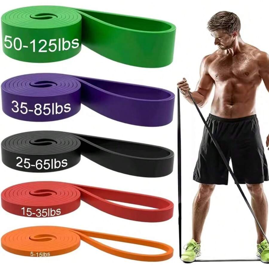 Resistance Bands With Different Tension Levels, Training Elastic Band Set, Home Workout Stretching Bands, Full Body Exercise Suitable For Men And Women, Gym, Home Workout And More - A - View 1
