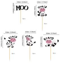 10/20pcs Cute Cow Theme Cupcake Toppers, "MOO" Party Decorations, Children's Birthday Farm Animal Cake Picks, Suitable For Baby Shower - Cow MOO - View 13