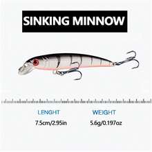 Slow Sinking Minnow Lure, Freshwater Stream Lure For Mouthfish, Amur Pike, Mandarin Fish, Trout, Army Fish - Multicolor - View 2