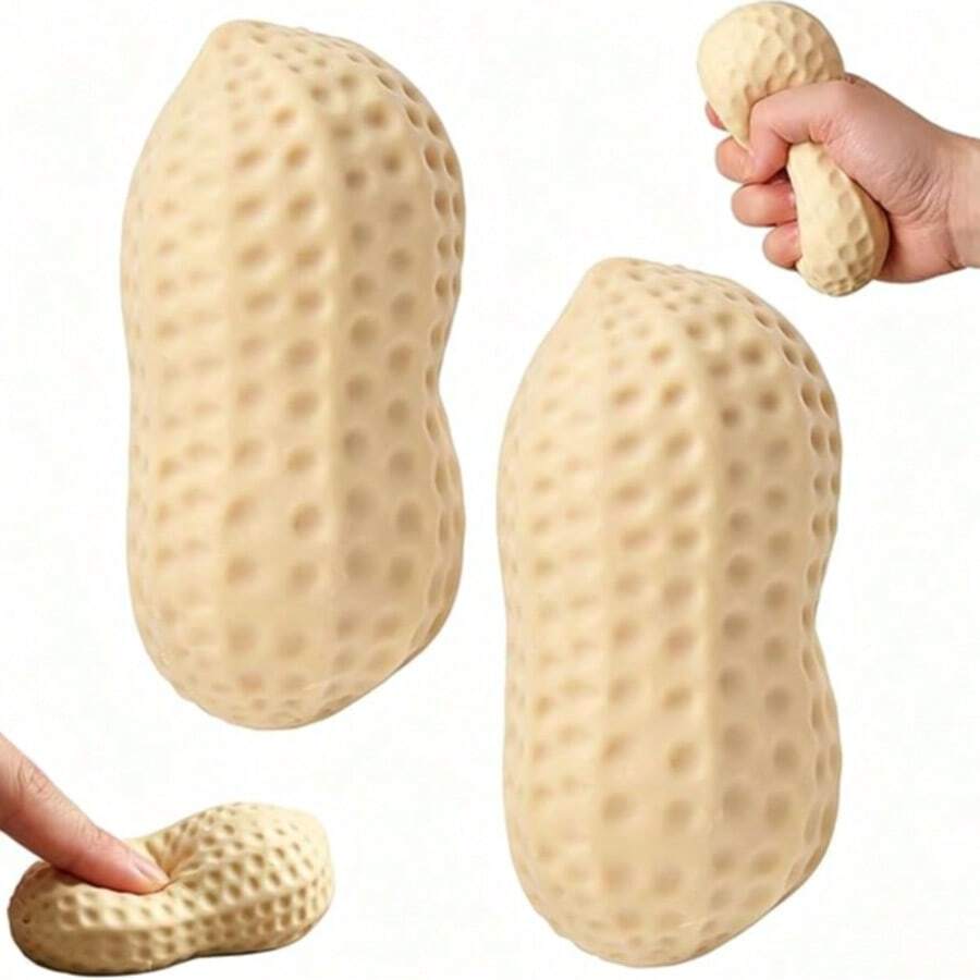 Portable Silicone Peanut Squeeze Stress Toy 1/2pcs, Adult Sensory Stress Relief Toy, Perfect Gift For Birthday, Mother's Day And Family Gathering - Multicolor - View 1