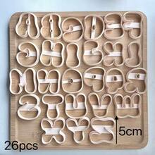 Large 5cm English Letter Shaped Soft Clay Jewelry Mold, Letter Shaped Keychain Mold, DIY Earrings Jewelry And Handmade Polymer Clay Cutter, Used For Earrings, Brooches, Pendants, Pottery Mold, High Precision Soft Clay Cutter - Apricot - View 24