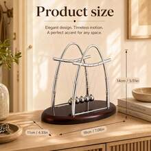 1pc Newton's Cradle, Stainless Steel And Plastic Material, Desktop Decoration, Essential For Physics Science Experiments, Innovative Office Ornament, Vintage Decorative Style, Suitable For Graduation Ceremony Stage, Desktop, Bedroom Vanity Decoration - Multiple Styles - View 10