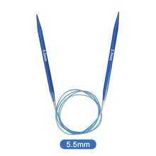 1 par de agujas de tejer circulares de aluminio anodizado azul desmontables e intercambiables + cable de conexión flexible desmontable, agujas de tejer circulares, adecuadas para bufandas, gorros, suéteres y proyectos de tejido DIY con lana - Tejer - Ver 17