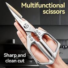 1pc Stainless Steel Kitchen Scissors, Chicken Bone Shears, Outdoor Multi-Function Meat Scissors, Suitable For Home, Restaurant, Butcher Shop, Kitchen Supplies - Scissors - View 8