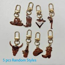 5/8/16/32pcs Vintage Western Style Key Chains - With Bull Skull, Cowboy Boot, Cowboy Hat Pendants, Suitable For Daily Use And Gift Giving Gifts For Mother, Father, Graduation, And Teacher - Multicolor - View 13