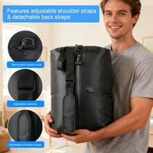 1/2pcs Black & Blue Vacuum Storage Bags, Airtight Zipper Reusable With Pump Storage Box, Large Size For Travel, Clothing, Bedding, Coats, Electric Pump, Airtight Zipper, Space-Saving Compression Travel Luggage Storage Bag - View 13