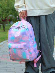 Set Tiga Buah Ransel Serbaguna Berkualitas Tinggi Kapasitas Besar yang Modis, Ransel Bertekstur Praktis Gaya Retro Kasual Artistik, Muat Buku - MultiWarna - View 5