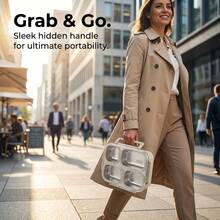 304 Stainless Steel Lunch Box With Compartments,Divided Bento Box, Leak-Proof Lunch Container, Portable Fruit Salad Food Storage Container,Dishwasher & Microwave Allowable,Suitable For Students Adults Use In School, Office, Picnic,Back To School - Multicolor - View 9