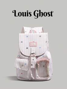 Plaid Heart Backpack | Versatile Accessory With Girly Charm. Large Main Compartment With Organized Interior, Perfect For Commuting, School, And Travel. Wide, Thick, Breathable Shoulder Straps For Comfortable Wear Without Shoulder Pressure. No Accessories Included. - Multicolor - View 16