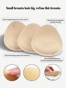 1 Pair Self-Adhesive Breast Pads, Suitable For Women's Sports Bras, Bikinis, Swimsuits Or Dresses - Multi-color - View 4