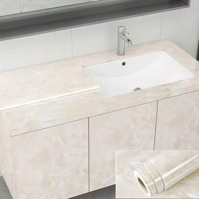 1 Roll Marble Self Adhesive Wallpaper Peel And Stick Waterproof Oil Proof Marble Wallpaper For Kitchen Bathroom Countertop Cabinet Splash Proof Panels Table Wall Decor Furniture Renovation DIY Home Decor Self Adhesive Removable Wallpaper
