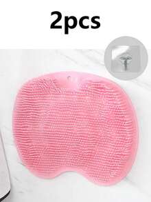 2/1 pieza Alfombra para frotar los pies con gancho, masajeador 2 en 1 para pies y espalda, alfombra de limpieza y exfoliación de pies con ventosa para ducha, alfombra de lavado de pies unisex para baño, herramienta de masaje de limpieza profunda para ducha, uso doméstico, regreso a la escuela, regalo de Año Nuevo - Multicolor - Ver 15