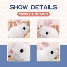 Interactive Electric Plush Bunny With Sound And Movement - White - View 5