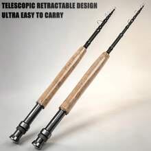 Portable Telescopic Carbon Fiber Fly Fishing Rod For Trout Bass, Can Be Shrunk To 45cm - Multicolor - View 10