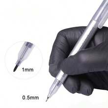 1pc Tattoo Hand-Painted Marker, Embroidery Drawing Positioning Marker, Purple, Double-Ended Marker - View 1