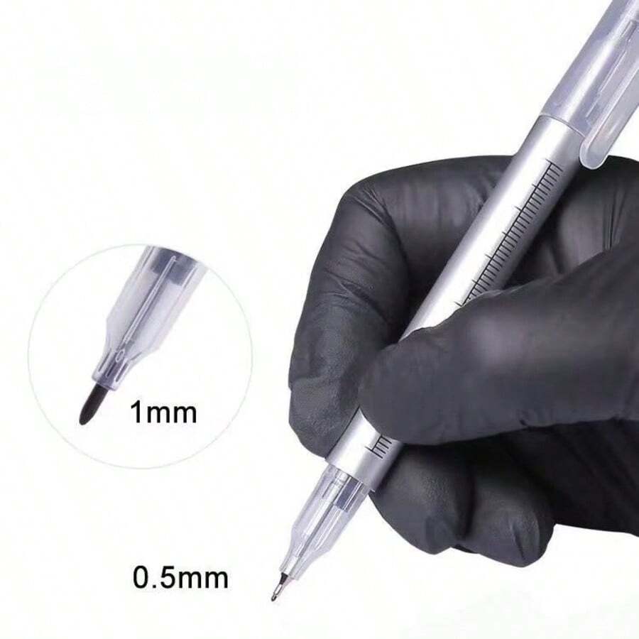 1pc Tattoo Hand-Painted Marker, Embroidery Drawing Positioning Marker, Purple, Double-Ended Marker - View 1