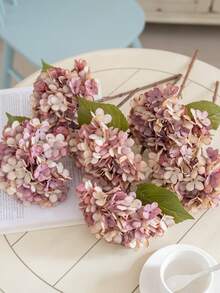 1PC Artificial Hydrangea Flower, Minimalist Home Decor, Wedding Photography Prop, Faux Flower - Multicolor - View 4