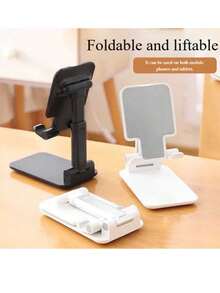 1pc Adjustable Folding Desktop Phone Stand, Desktop Electronic Product Holder (Suitable For Hunchback Use), Live Streaming Tablet Stand, Height-Adjustable Folding Multi-Function Universal Support Bracket, Suitable For Watching TV Shows, Live Streaming, Learning, Working And Video Conferencing - A - View 11