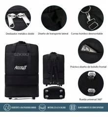 Rolling Travel Bags - Black - View 6