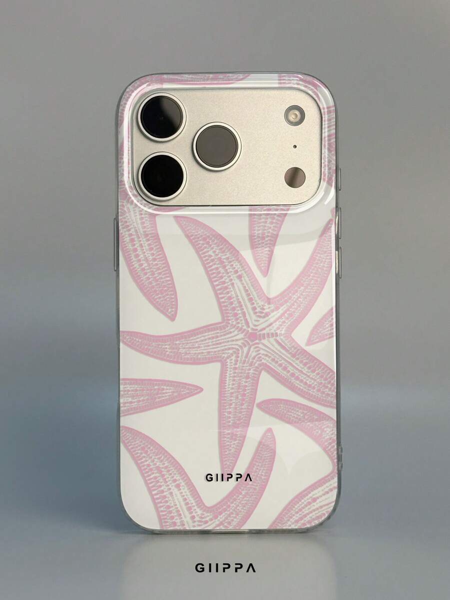 GIIPPA 1件粉色海星圖案設計手機殼,適用於Phone 17 Pro Max,兼容Phone 16 Pro Max、15 Pro Max、14 Pro Max,韓式高端時尚趣味手機殼,兼容11/12/13/14/15/16 Pro Max Plus,優雅設計男女皆宜,送給女友的完美禮物,適合聖誕節、情人節、復活節、婚禮季和生日 - 粉色 - 查看 1