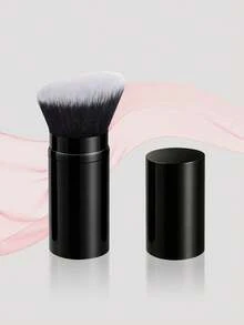Retractable Face Brush, Retractable Foundation Brush With Cap, All-Aluminum Tube Foundation Brush, Blush Brush, Powder Brush, Multi-Function Makeup Brush, Ideal Choice For Women's Makeup - Black - View 6