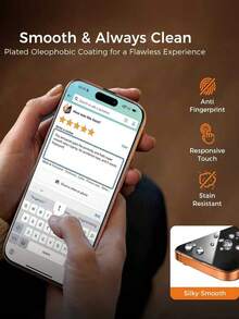 MIGAE 2pcs 9H High Toughness HD Screen Protector, Compatible With IPhone, Easy One-Time Installation, Precise Fit, No Bubbles No Lifting, Ultra Clear Front Display, Smooth Touch, Anti-Scratch/Anti-Dust/Waterproof/Anti-Fingerprint, Compatible With Iphone 18 Pro, 18 Pro Max, 17 Pro Max, 17 Pro, 17 Air, 17, 16, 16 Plus, 16 Pro, 16 Pro Max, 15, 14, 13, Mini, 12, 11, XS Max, XR - Clear - View 5