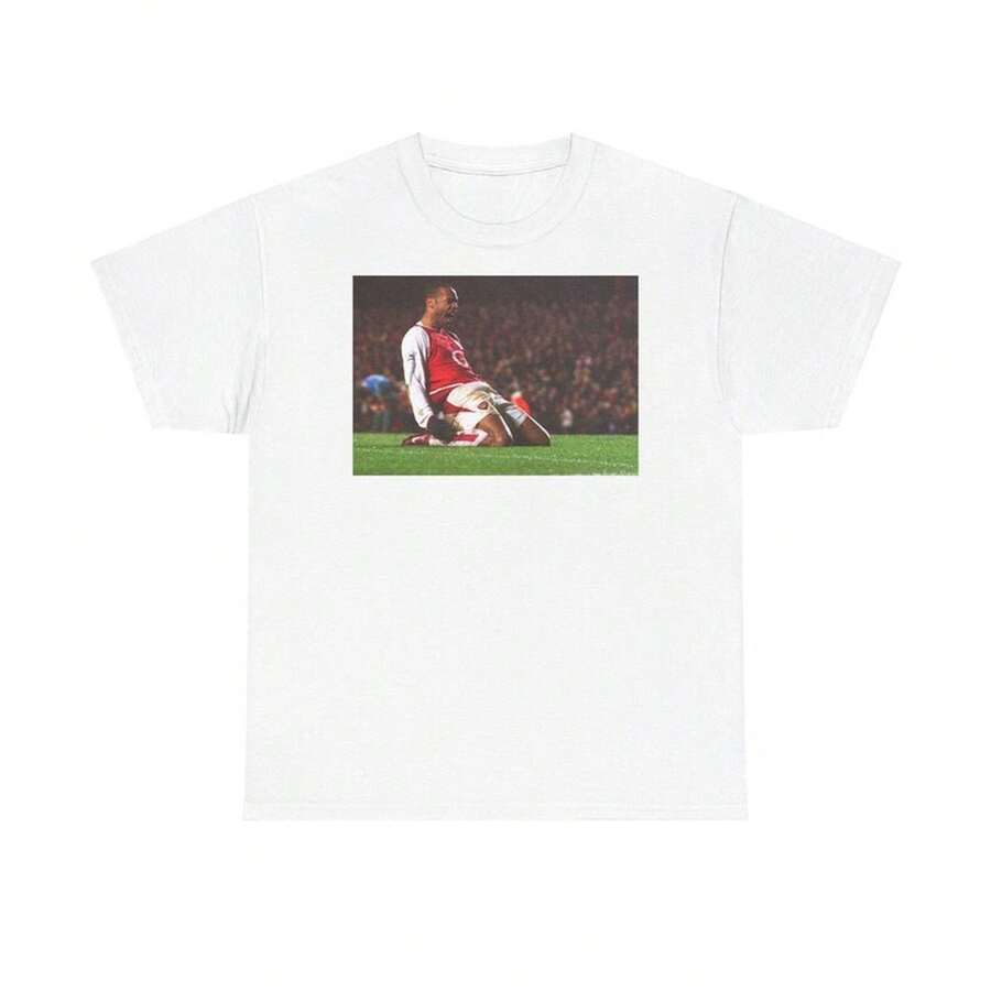 Thierry Henry Graphic Tee: Retro Football Gift - 白色 - 查看 1