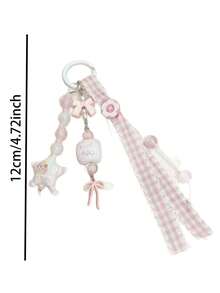 Gantungan Kunci Pita INS Manis Baru, Gantungan Tas & Ponsel Bintang Pink yang Feminin - MultiWarna - View 5