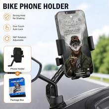 Dudukan Ponsel Anti Guncang dengan Pengunci 1 Detik, Dapat Diatur 360°, Pemasangan Cepat Tanpa Alat, Pelepasan 1 Detik, Tersedia Versi Stang & Spion, Cocok untuk Navigasi Sepeda Listrik/Motor/Sepeda/Skuter - MultiWarna - View 1