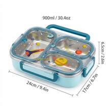 304 Stainless Steel Lunch Box With Compartments,Divided Bento Box, Leak-Proof Lunch Container, Portable Fruit Salad Food Storage Container,Dishwasher & Microwave Allowable,Suitable For Students Adults Use In School, Office, Picnic,Back To School - Multicolor - View 20