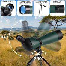 25-75x70mm Zoom Spotting Scope, HD High Power Bird Watching Scope, ABS Material And HD Optical Glass Lenses, Comes With Tripod And Phone Adapter, Ideal For Birding, Shooting, Wildlife Observation - A - View 7