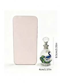 15 ML Exquisite Vintage Peacock Enamel Bottle, Decorative Beauty Container, Travel-Friendly / Personal Care, Glass Rod Perfume And Essential Oil Decanter, Decanting Funnel [Empty Bottle], Travel Bottle Set - View 6