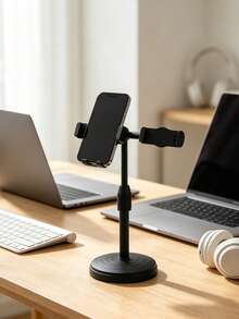 Ergonomic Phone Stand With Weighted Base, 360° Rotating, Stable Telescopic Phone Holder, Non-Slip Multi-Angle Desktop Stand, Back To School Phone Accessory, Desktop Storage, Home Decor, Unisex, Essential For Cruise Travel - One Size - View 5