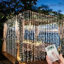 Fairy Tale LED Curtain Lights, Battery Powered 8 Modes String Lights, Bedroom Background Wedding Party Christmas Indoor Decoration Hanging Window Curtain String Lights - Battery Box Curtain Light - View 3