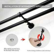 Double Curtain Rods,Double Blackout Wrap Around Curtain Rods For Windows, Room Darkening Drapery Rod, Darkening Telescoping Drapery Rod, Decorative Poles For Home Decor, 40 To 151 Inches, Black - Double-layer Sunshade - View 9