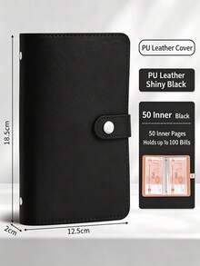 1pc 100-Page Loose-Leaf Envelope Money Saving Binder, Savings Plan Book For Men & Women, Wallet Essentials, Women's Wallet, Men's Wallet & Card Holder - Multicolor - View 11