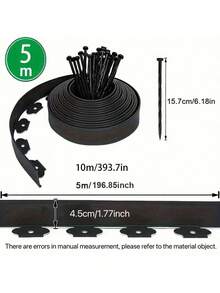 Easy-To-Install PE Plastic Garden Edging Kit With Strong Anchors - Lawn Border For Landscape And Lawn Separation - A - View 4