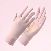 1 Pair Women's Summer Sun Protection Gloves, Anti-Slip Hollow Palm, UV Protection, Touchscreen Compatible, Breathable For Outdoor Sports, Driving And Cycling - A - View 10