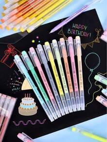 Set Pulpen Planner Kapasitas Besar Languo, Pulpen Gel Warna-warni, Pulpen Netral 0,6mm untuk Menggambar Siswa, Cocok untuk Mencatat, Menulis Sehari-hari, Menggambar Berlapis, Mewarnai Kartun Anime, dan Menggambar Tangan, Hadiah Sempurna untuk Siswa Laki-laki/Perempuan, Spidol Stabilo, Alat Tulis Penting untuk Kembali ke Sekolah - MultiWarna - View 9