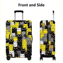 1PC Vibrant Cat Face Print Luggage Cover For Luggage Sizes 18 – 32 Inches; Dust And Elastic Travel Accessories To Effectively Protect Your Luggage - View 12