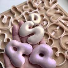 Large 5cm English Letter Shaped Soft Clay Jewelry Mold, Letter Shaped Keychain Mold, DIY Earrings Jewelry And Handmade Polymer Clay Cutter, Used For Earrings, Brooches, Pendants, Pottery Mold, High Precision Soft Clay Cutter - Apricot - View 4