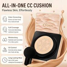 Mushroom Head Cushion CC Cream, Even Skin Tone, Oil Control & Moisturizing, Dewy Finish, Waterproof & Sweat-Resistant, 24-Hour Long Lasting, Full Coverage, Buildable, Create Lightweight Natural Base Makeup - Multicolor - View 1
