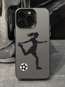 1件個性化足球球員踢球美學圖案黑銀色手機殼，適用於 iPhone 16/16Pro/16Plus/16ProMax/iPhone11/11Pro/11ProMax/12/12Pro/12ProMax/13/13Pro/13ProMax/14/14Plus/14Pro/14ProMax/15/15Pro/15Plus/15ProMax - 彩色 - 查看 4